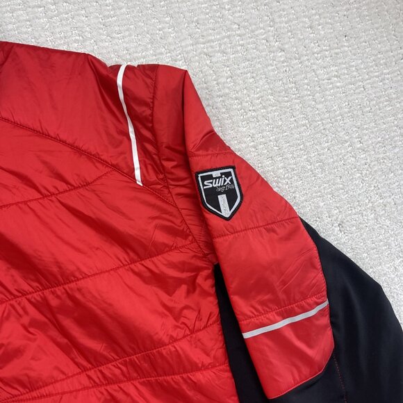 SWIX Quilted Jacket Mens XL Red Full Zip Insulated Lightweight Cross-Country Ski - Picture 3 of 13
